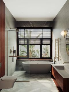 Душевая перегородка MaybahGlass MGD-726-2у 79см бронза